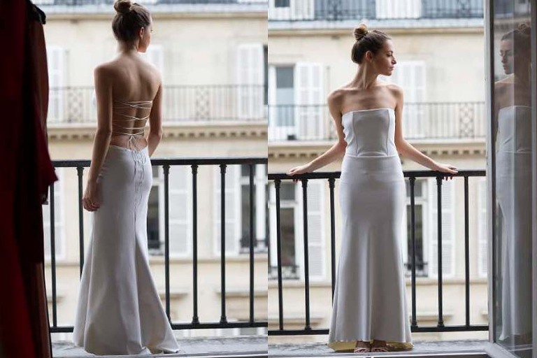 Paris photo session rent a wedding gown